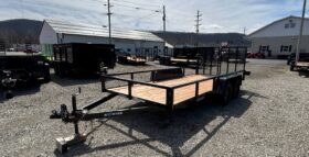 2027 BWISE 7’×16′ UTILITY TRAILER-7,000 GVW, ELECTRIC BRAKES AND SPLIT REAR GATE (UT-716)-BLACK