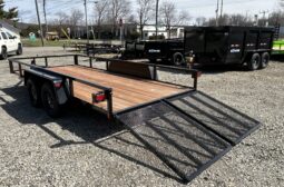 2027 BWISE 7’×16′ UTILITY TRAILER-7,000 GVW, ELECTRIC BRAKES AND SPLIT REAR GATE (UT-716)-BLACK full