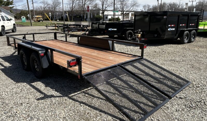 2027 BWISE 7’×16′ UTILITY TRAILER-7,000 GVW, ELECTRIC BRAKES AND SPLIT REAR GATE (UT-716)-BLACK full