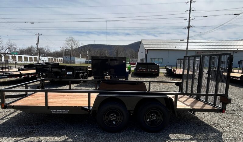 2027 BWISE 7’×16′ UTILITY TRAILER-7,000 GVW, ELECTRIC BRAKES AND SPLIT REAR GATE (UT-716)-BLACK full