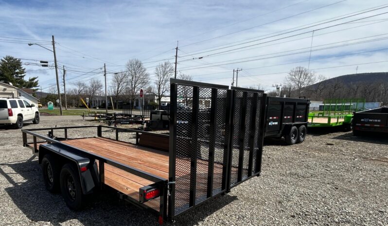2027 BWISE 7’×16′ UTILITY TRAILER-7,000 GVW, ELECTRIC BRAKES AND SPLIT REAR GATE (UT-716)-BLACK full