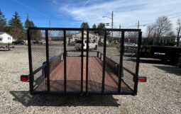 2027 BWISE 7’×16′ UTILITY TRAILER-7,000 GVW, ELECTRIC BRAKES AND SPLIT REAR GATE (UT-716)-BLACK