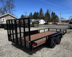 2027 BWISE 7’×16′ UTILITY TRAILER-7,000 GVW, ELECTRIC BRAKES AND SPLIT REAR GATE (UT-716)-BLACK