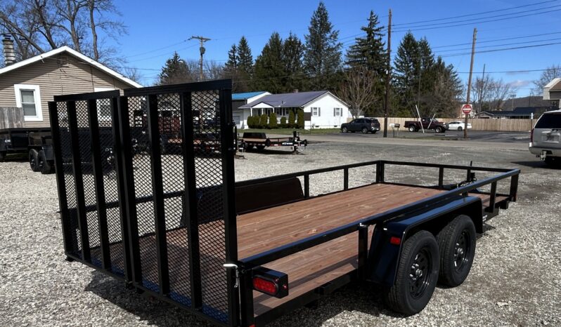 2027 BWISE 7’×16′ UTILITY TRAILER-7,000 GVW, ELECTRIC BRAKES AND SPLIT REAR GATE (UT-716)-BLACK full