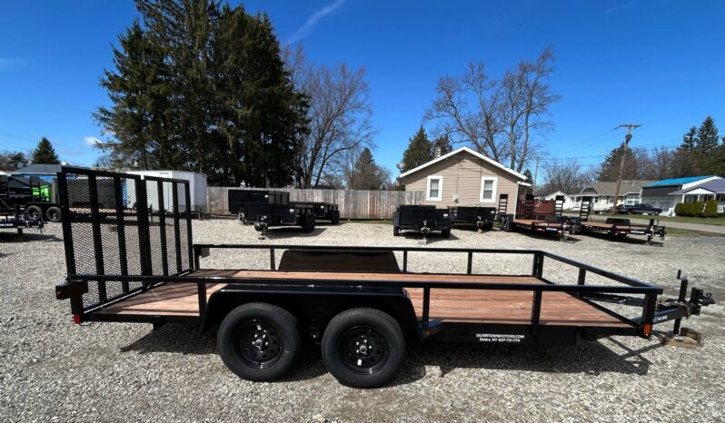 2027 BWISE 7’×16′ UTILITY TRAILER-7,000 GVW, ELECTRIC BRAKES AND SPLIT REAR GATE (UT-716)-BLACK full