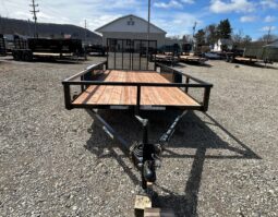 2027 BWISE 7’×16′ UTILITY TRAILER-7,000 GVW, ELECTRIC BRAKES AND SPLIT REAR GATE (UT-716)-BLACK full