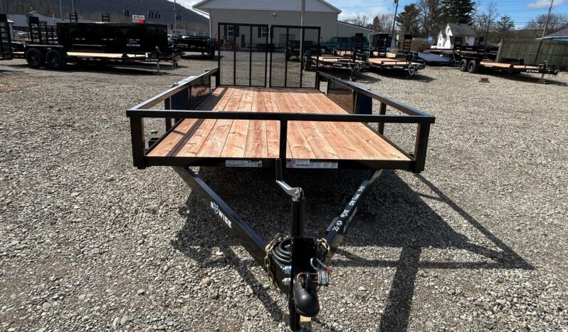2027 BWISE 7’×16′ UTILITY TRAILER-7,000 GVW, ELECTRIC BRAKES AND SPLIT REAR GATE (UT-716)-BLACK full