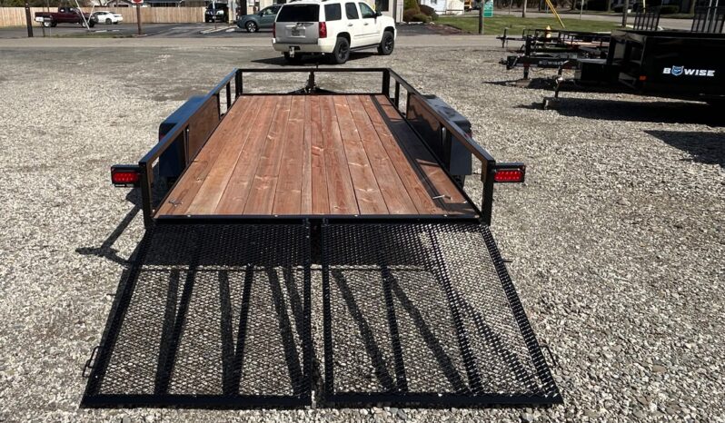 2027 BWISE 7’×16′ UTILITY TRAILER-7,000 GVW, ELECTRIC BRAKES AND SPLIT REAR GATE (UT-716)-BLACK full