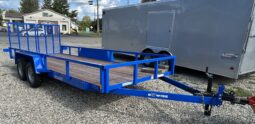 2026 BWISE / BRI-MAR 18 Foot Utility Landscaping Trailer-7,000 GVW Electric Brakes and Split Rear Gate (UT-718)-BLUE
