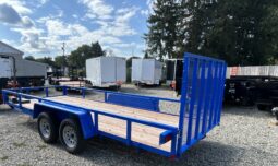 2026 BWISE / BRI-MAR 18 Foot Utility Landscaping Trailer-7,000 GVW Electric Brakes and Split Rear Gate (UT-718)-BLUE full