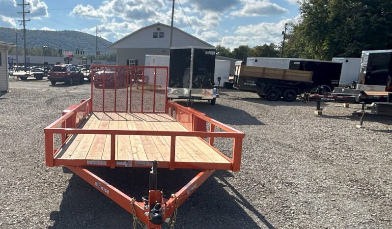 2025 BWISE/BRI-MAR 7’x18′ UTILITY LANDSCAPING TRAILER-7,000 GVW ELECTRIC BRAKES AND SPLIT REAR GATE (UT-718)-ORANGE full