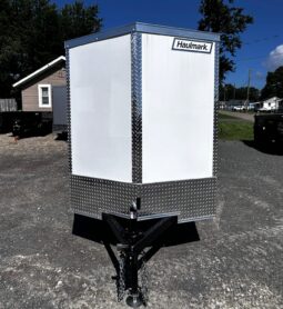 2027 Haulmark Passport Deluxe 5 x 8 Enclosed Trailer-2,990 GVW, 5’6″ Interior, V-Nose, Side Swing Door (PP58S2-D)-White