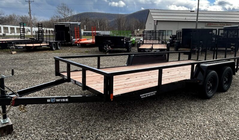 2026 BWISE 7×18-7,000 GVW Utility Trailer – Split Ramp Gate, Electric Brakes (UT-718) full