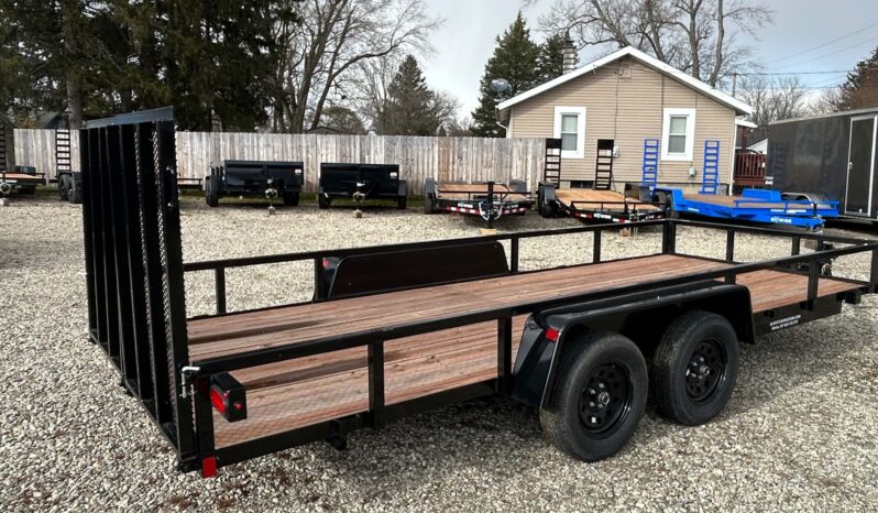 2026 BWISE 7×18-7,000 GVW Utility Trailer – Split Ramp Gate, Electric Brakes (UT-718) full