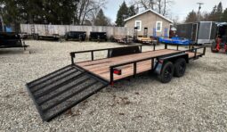 2026 BWISE 7×18-7,000 GVW Utility Trailer – Split Ramp Gate, Electric Brakes (UT-718) full