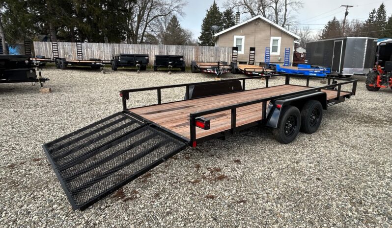2026 BWISE 7×18-7,000 GVW Utility Trailer – Split Ramp Gate, Electric Brakes (UT-718) full