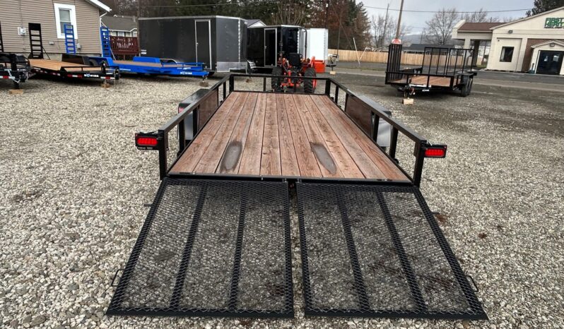 2026 BWISE 7×18-7,000 GVW Utility Trailer – Split Ramp Gate, Electric Brakes (UT-718) full