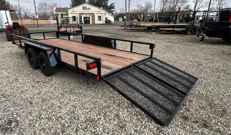 2026 BWISE 7×18-7,000 GVW Utility Trailer – Split Ramp Gate, Electric Brakes (UT-718) full