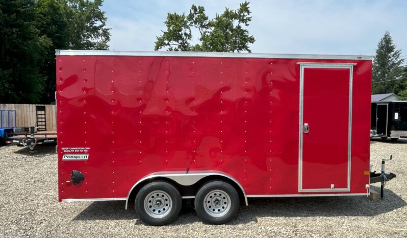 2024 HAULMARK PASSPORT DELUXE 7×16 ENCLOSED CARGO TRAILER-7,000 GVW, 7’0″ INTERIOR, V-NOSE, ELECTRIC BRAKES AND REAR RAMP DOOR(PP716T2-D) full