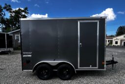 2026 Haulmark Passport Deluxe 7 x 12 Enclosed Cargo Trailer-7,000 GVW, 7′ Interior, V-Nose, Ramp Door (PP712T2-D)-Gray