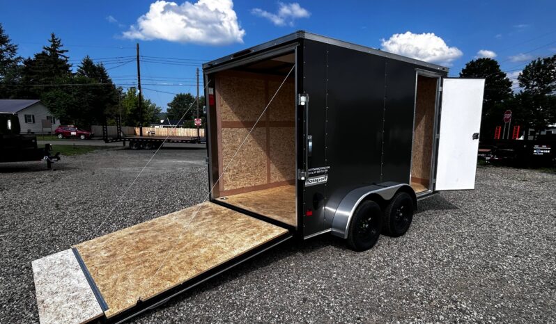2026 Haulmark Passport Deluxe 7 x 12 Enclosed Cargo Trailer-7,000 GVW, 7′ Interior, V-Nose, Ramp Door (PP712T2-D)-Gray full