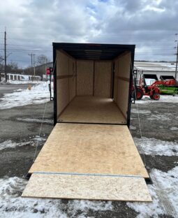 2026 HAULMARK PASSPORT DELUXE 7×16 ENCLOSED TRAILER-7k GVW, PHANTOM BLACK PKG, 7′ INT, V-NOSE, ELECTRIC BRAKES AND RAMP DOOR (PP716T2-D) full