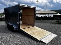 2026 Haulmark Passport Deluxe 7 x 12 Enclosed Cargo Trailer-7,000 GVW, 7′ Interior, V-Nose, Ramp Door (PP712T2-D)-Gray full