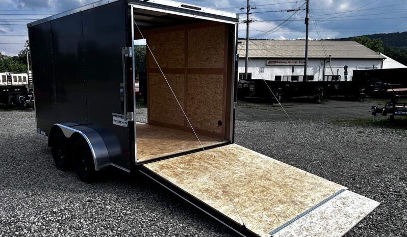 2026 Haulmark Passport Deluxe 7 x 12 Enclosed Cargo Trailer-7,000 GVW, 7′ Interior, V-Nose, Ramp Door (PP712T2-D)-Gray full