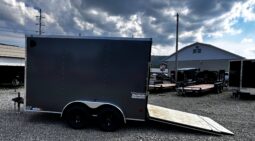 2026 Haulmark Passport Deluxe 7 x 12 Enclosed Cargo Trailer-7,000 GVW, 7′ Interior, V-Nose, Ramp Door (PP712T2-D)-Gray full