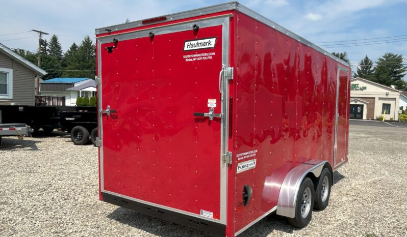 2024 HAULMARK PASSPORT DELUXE 7×16 ENCLOSED CARGO TRAILER-7,000 GVW, 7’0″ INTERIOR, V-NOSE, ELECTRIC BRAKES AND REAR RAMP DOOR(PP716T2-D) full