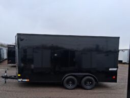 2026 HAULMARK PASSPORT DELUXE 7×16 ENCLOSED TRAILER-7k GVW, PHANTOM BLACK PKG, 7′ INT, V-NOSE, ELECTRIC BRAKES AND RAMP DOOR (PP716T2-D)