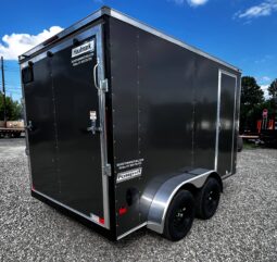 2026 Haulmark Passport Deluxe 7 x 12 Enclosed Cargo Trailer-7,000 GVW, 7′ Interior, V-Nose, Ramp Door (PP712T2-D)-Gray