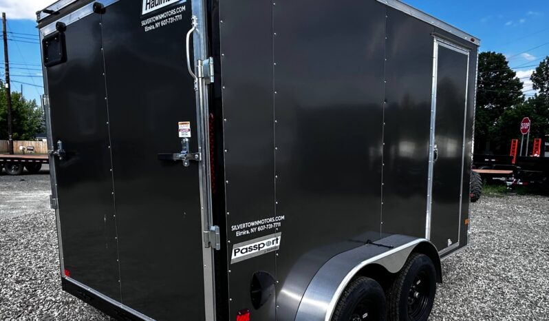 2026 Haulmark Passport Deluxe 7 x 12 Enclosed Cargo Trailer-7,000 GVW, 7′ Interior, V-Nose, Ramp Door (PP712T2-D)-Gray full