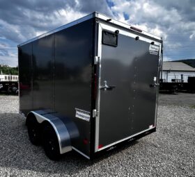 2026 Haulmark Passport Deluxe 7 x 12 Enclosed Cargo Trailer-7,000 GVW, 7′ Interior, V-Nose, Ramp Door (PP712T2-D)-Gray