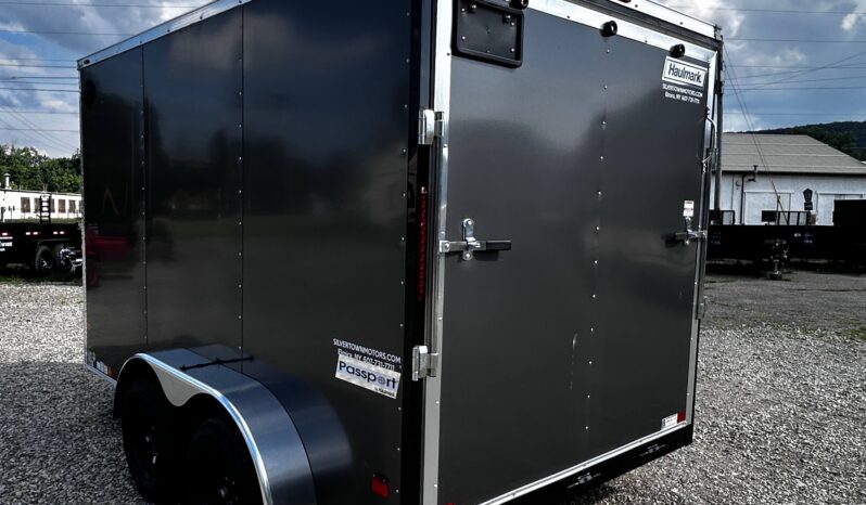 2026 Haulmark Passport Deluxe 7 x 12 Enclosed Cargo Trailer-7,000 GVW, 7′ Interior, V-Nose, Ramp Door (PP712T2-D)-Gray full