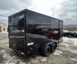 2026 HAULMARK PASSPORT DELUXE 7×16 ENCLOSED TRAILER-7k GVW, PHANTOM BLACK PKG, 7′ INT, V-NOSE, ELECTRIC BRAKES AND RAMP DOOR (PP716T2-D) full