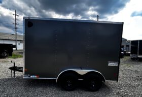 2026 Haulmark Passport Deluxe 7 x 12 Enclosed Cargo Trailer-7,000 GVW, 7′ Interior, V-Nose, Ramp Door (PP712T2-D)-Gray