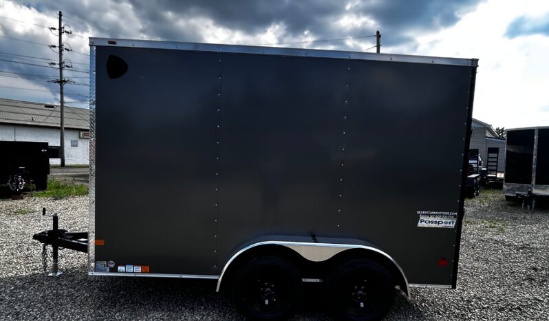 2026 Haulmark Passport Deluxe 7 x 12 Enclosed Cargo Trailer-7,000 GVW, 7′ Interior, V-Nose, Ramp Door (PP712T2-D)-Gray full