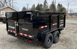 2026 BWISE / BRI-MAR 7×12 DUMP TRAILER-12,000 GVW, 44″ HIGH SIDED BARN DOORS, RAMPS & D-RINGS (DT712LP-LE-12-H) full