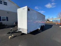 2026 HAULMARK PASSPORT DELUXE 7×16 ENCLOSED TRAILER-7k GVW-WHITE, 7′ INT, V-NOSE, ELECTRIC BRAKES AND RAMP DOOR (PP716T2-D)