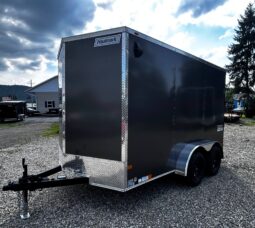 2026 Haulmark Passport Deluxe 7 x 12 Enclosed Cargo Trailer-7,000 GVW, 7′ Interior, V-Nose, Ramp Door (PP712T2-D)-Gray full