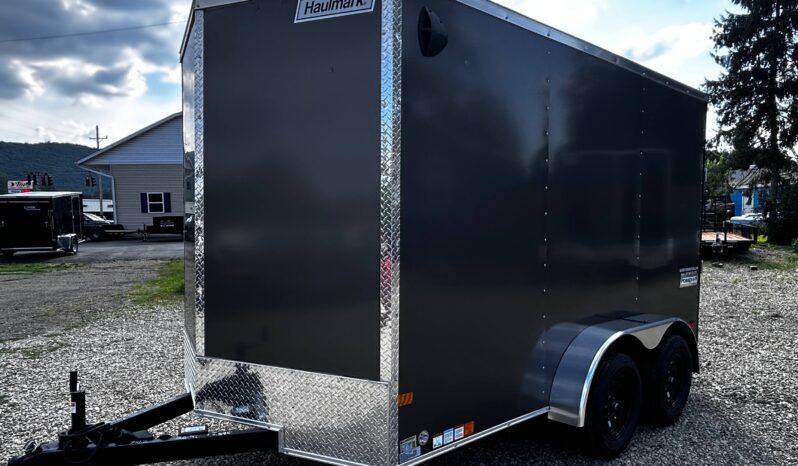 2026 Haulmark Passport Deluxe 7 x 12 Enclosed Cargo Trailer-7,000 GVW, 7′ Interior, V-Nose, Ramp Door (PP712T2-D)-Gray full