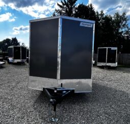 2026 Haulmark Passport Deluxe 7 x 12 Enclosed Cargo Trailer-7,000 GVW, 7′ Interior, V-Nose, Ramp Door (PP712T2-D)-Gray full