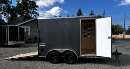 2026 Haulmark Passport Deluxe 7 x 12 Enclosed Cargo Trailer-7,000 GVW, 7′ Interior, V-Nose, Ramp Door (PP712T2-D)-Gray full