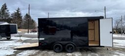 2026 HAULMARK PASSPORT DELUXE 7×16 ENCLOSED TRAILER-7k GVW, PHANTOM BLACK PKG, 7′ INT, V-NOSE, ELECTRIC BRAKES AND RAMP DOOR (PP716T2-D)