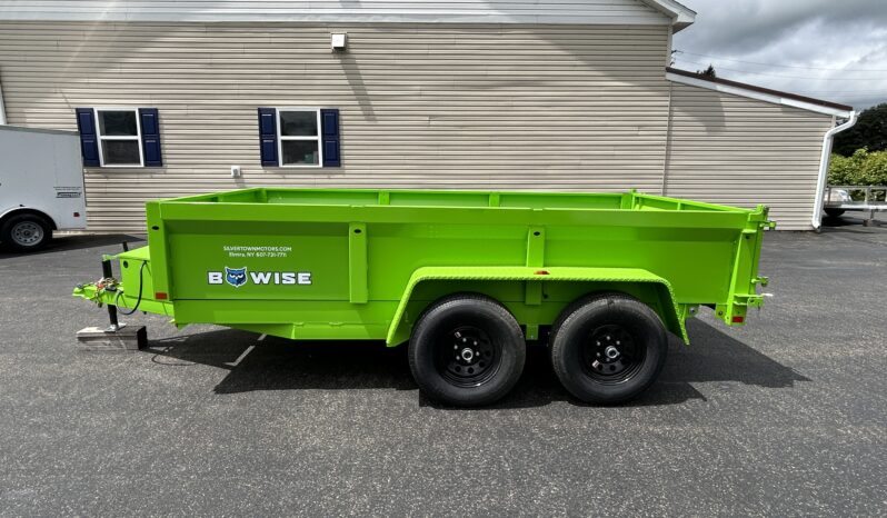 2027 BWISE / BRI-MAR 6×10 DUMP TRAILER-9,990 GVW COMBO GATE, RAMPS & D-RINGS (DT610LP-LE-10) LIME GREEN full