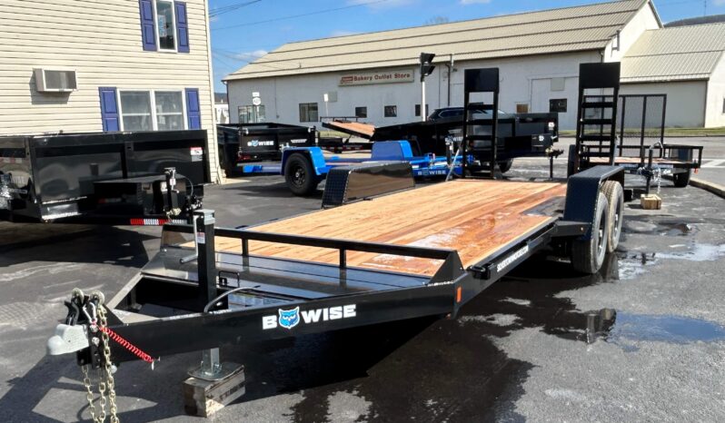 2026 BWISE / BRI-MAR 7 x18 EQUIPMENT TRAILER-9,990 GVW w/LOCKABLE CHAIN TRAY, ELECTRIC BRAKES AND ADJUSTABLE RAMPS (EH18-10)-BLACK full