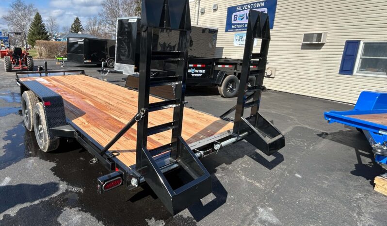 2026 BWISE / BRI-MAR 7 x18 EQUIPMENT TRAILER-9,990 GVW w/LOCKABLE CHAIN TRAY, ELECTRIC BRAKES AND ADJUSTABLE RAMPS (EH18-10)-BLACK full