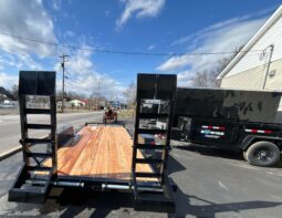 2026 BWISE / BRI-MAR 7 x18 EQUIPMENT TRAILER-9,990 GVW w/LOCKABLE CHAIN TRAY, ELECTRIC BRAKES AND ADJUSTABLE RAMPS (EH18-10)-BLACK full