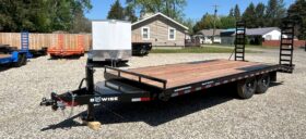 2026 BWISE / BRI-MAR 102″× 20′ DECKOVER EQUIPMENT TRAILER-14,000 GVW ELECTRIC BRAKES & ADJUSTABLE RAMPS(EH820-14)